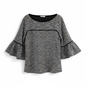 Calvin Klein Women's Flowy Black and White Textured Blouse